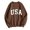 czb# Brown420, variant on CUZIBR Womens Sweatshirt Letter Print Crew Neck Casual Long Sleeve Loose Casual Pullover Top Daily Outdoor Wear Fall Winter Clothes,Brown