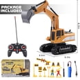 thumbnail image 5 of Zacro Remote Control Excavator for Kids, 2.4Ghz 6 Channel RC Construction Vehicle Toy with Metal Shovel, Lights & Sounds, Rechargeable Digger Truck Gift for Toddler Boys Age 3 4 5 6 7 8 Year Old, 5 of 9