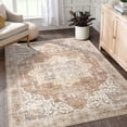 thumbnail image 2 of Toyoso 6x9 Area Rug Living Room Rugs - Washable Soft Polyester Vintage Medallion Distressed Rug, Non-Slip Boho Farmhouse Large Thin Indoor Carpet for Dining Room Home Office - Rust Tan, 2 of 9