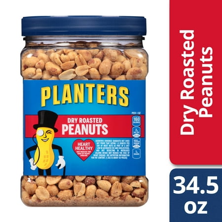 Planters Dry Roasted Peanuts, 34.5 oz Jar (Best Roasted Peanuts In Shell)