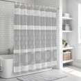 thumbnail image 6 of Farm Fruits Shower Curtain, Waterproof Shower Curtains for Bathroom, Watermelon Lemons Peach Strawberry Grey Striped Washable Fabric Bathtub Curtain Set Bath Decor with 12 Hooks Standard 72"x72", 6 of 8
