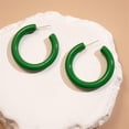 thumbnail image 4 of Minimalist Half Huggie Hoop Earrings for Women Acrylic Lightweight Chunky C Shaped Open Hoops Round Tube Stud Earrings Fashion Vintage Y2K Holiday Party Jewelry for Mother, 4 of 12