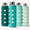 Green, variant on Micebay 4-Pack Reusable Clear Glass Water Bottles with Lids, 18 oz Glass Juice Bottle with Silicone Sleeves & Stainless Steel Cap, BPA Free Leak-Proof