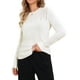 thumbnail image 4 of SUÉTER CASUAL DE CUELLO REDONDO HUECO INSPIRADOR CHIC PARA MUJER OTOÑO INVIERNO SUELTO XL BLANCO, 4 of 6
