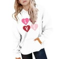 thumbnail image 4 of Lorytime Kid Vintage Hoodies for Girl Letters Long Sleeve Crewneck Sweatshirts Heart Pullover with Pocket Loose Tops, 4 of 5