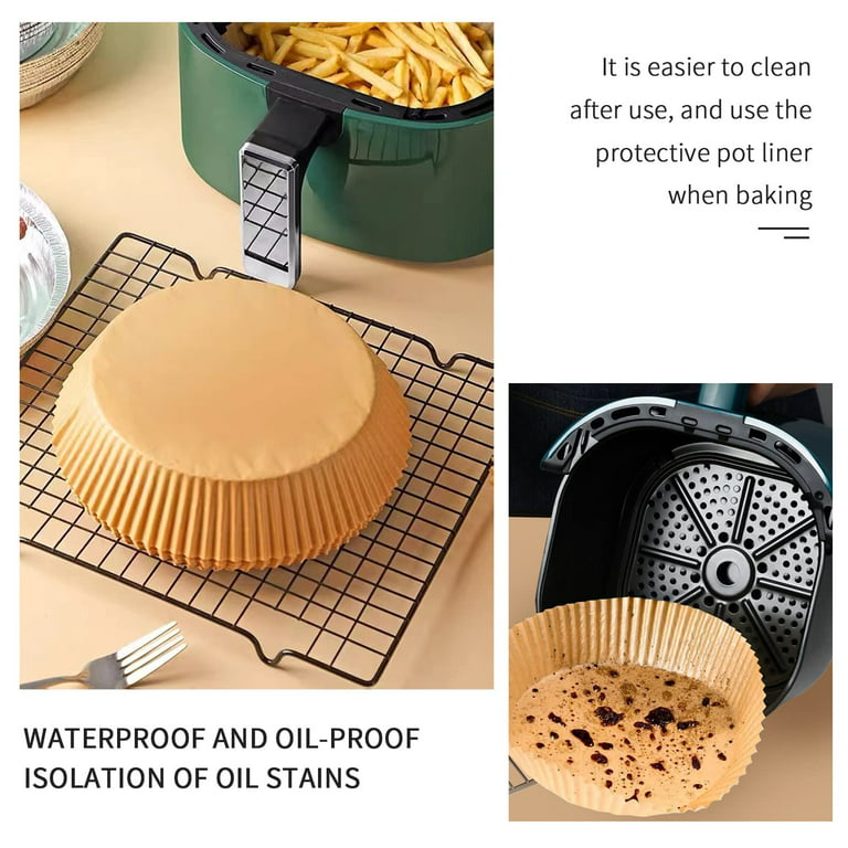 Air Fryer Disposable Paper Liner Non-Stick Square Steamer Baking Liner for  Cooking Oven Microwave Baking Parchment Water-Proof Food Grade 50/100 PCS  50PCS True Color 16*4.5cm 