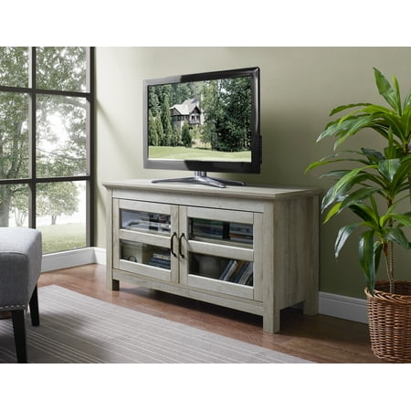 44" Wood TV Media Stand Storage Console - White Oak ...