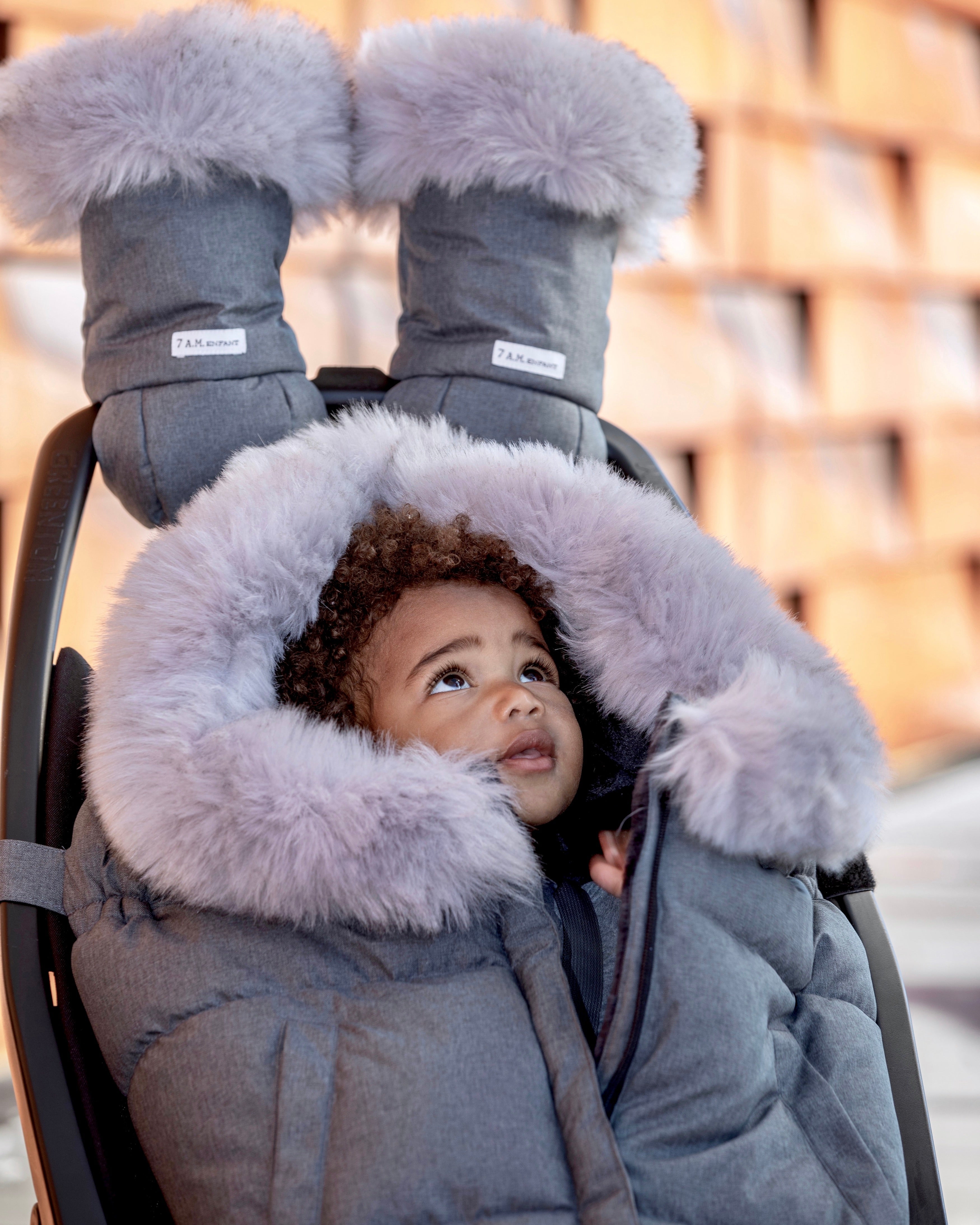 7AM Enfant Warmmuffs Chauffe-mains en polaire avec anti-gel, temps froid,  hydrofuges et chauds pour poussette, landau, poussette et siège de voiture