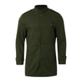 thumbnail image 4 of QHFBli Oversized Mens Trench Coat Men Solid Color Stand Up Collar Long Windbreaker Business Foreign Trade Loose Green XXL, 4 of 8