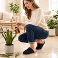 thumbnail image 2 of Ecetana Women's Slippers Soft Plush Slippers Non-slip Warm Home Shoes Memory Foam Slippers, 2 of 7