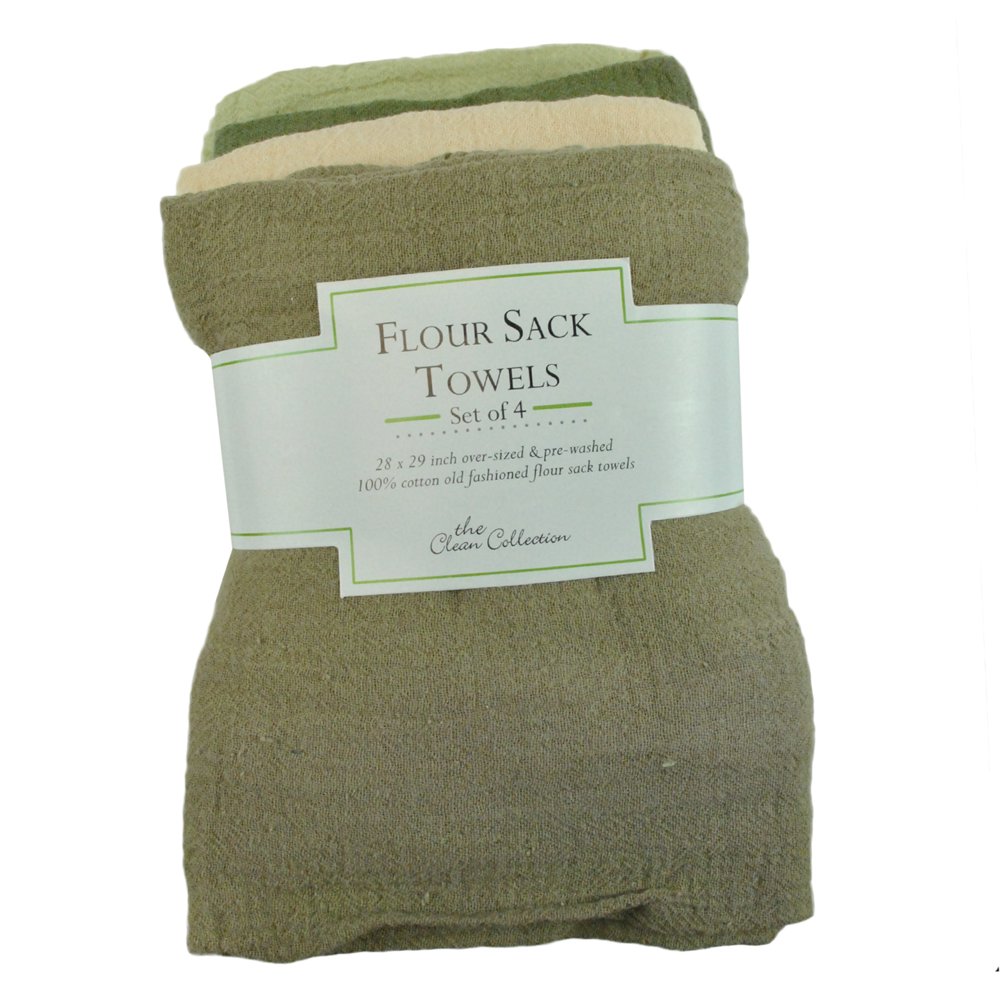 DII Natural Flour Sack (Set of 4), 28x29", 100 Cotton