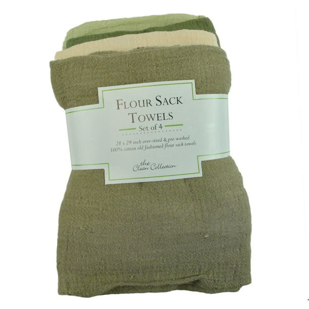 DII Natural Flour Sack (Set of 4), 28x29", 100 Cotton