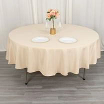 BalsaCircle 90" Premium Round Polyester Tablecloth Wedding Table Linens Beige