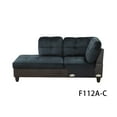 thumbnail image 5 of Hommoo Modern L Shaped Sectional Couch, 4 Seats Lint and PVC Sectional Sofa Couch Set, Living Room Furniture Set, Dark Blue and Brown, 5 of 8