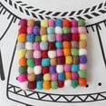 thumbnail image 3 of Felt-Ball-Coasters Set, Felt-Coasters, Wool Felt-Coaster, Felted-Coaster, Rainbow-Coaster, Tea-Coaster, Gift For Her, Holiday Gift, 3 of 4