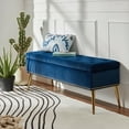 thumbnail image 4 of Tina's Home 45" Velvet Storage Bench Upholstered Tufted End of Bed Bench Bedroom Entryway Navy, 4 of 10