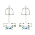thumbnail image 4 of 1.18 ct Screw-Back Stud Earrings for Women | 5mm Round Cut Natural Sky Blue Topaz | 18K White Gold, 4 of 5