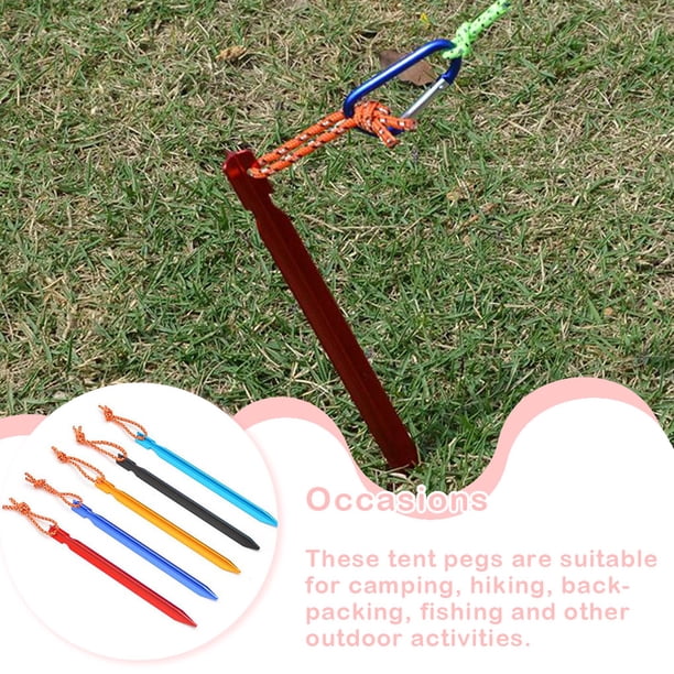 Lot De 10 Piquets De Tente Aluminium – Rouges – Pointe Pointue, Forme Carrée, Crochet – Antirouille – Pour Tente, Auvent, Bâche – Compatible Sols Durs Et Glacés