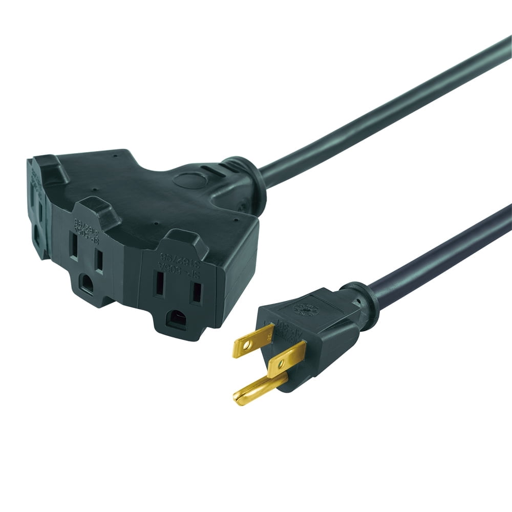 Hyper Tough 50 ft 16AWG Green 3 Prong Triple Outlet Outdoor Extension Cord, 13 Amps