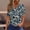 #0020-Green, variant on Neewe Women Hawaiian Shirt Button Down Summer Tops Beach Cool Short Sleeve V Neck Blouse