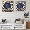 thumbnail image 4 of Designart "Blue Gold Peonies Celebration III" Floral Peony Wall Art Living Room, 4 of 5