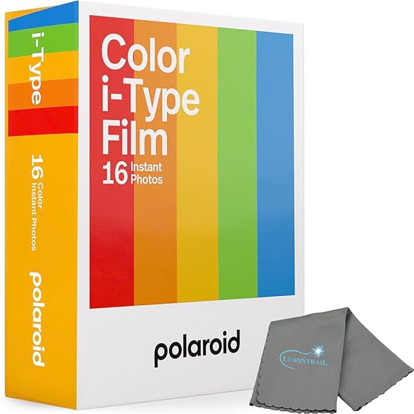 Cámaras Polaroid Instant Color Film i-Type (paquete de 2, 16 fotos, incluye paño de limpieza)