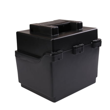 Battery Box, Group 12V Outdoor Battery Box Holder Storage Case for Go Kart ATV Lawn Mower Scooter Motorcycle Pit Dirt Bike 7.9" x6.3" x6.7"