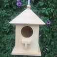 thumbnail image 3 of Rewenti Outdoor Solid Wood Bird House Feeder Idyllic Rustic Style Garden Hanging Birdhouse, 3 of 5