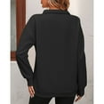 thumbnail image 2 of SWSMCLT Women's Half Zip Sweatshirt Thermal Long Sleeve High Neck Polar Fleece Sweat Shirt Zip Top Fall Fashion Black X-Large, 2 of 4