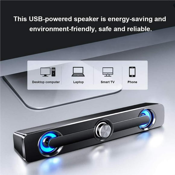 stanreset V-111 Computer Speaker USB Powerful Bar Stereo Subwoofer Bass Speaker Surround for PC Laptop Phone Tablet MP3 MP4 Black