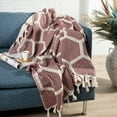 thumbnail image 2 of Ox Bay Burgundy Honeycomb Hexagon Ultra-Soft Turkish Cotton Adult Throw Blanket, 50" x 60', 2 of 8