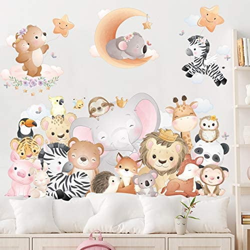 Cartoon Jungle Animal Elephant Giraffe Zebra Wall Stickers, Giyiprpi Cute Vinyl Forest Animal Lion Monkey Zoo Wall Decals, DIY Removable Home Decoration Baby Nursery Girl Boy Kids Room Wall Decor | Walmart Cartoon Jungle Animal Elephant Giraffe Zebra Wall Stickers, Giyiprpi Cute Vinyl Forest Animal Lion Monkey Zoo Wall Decals, DIY Removable Home Decoration Baby Nursery Girl Boy Kids Room Wall Decor | Walmart