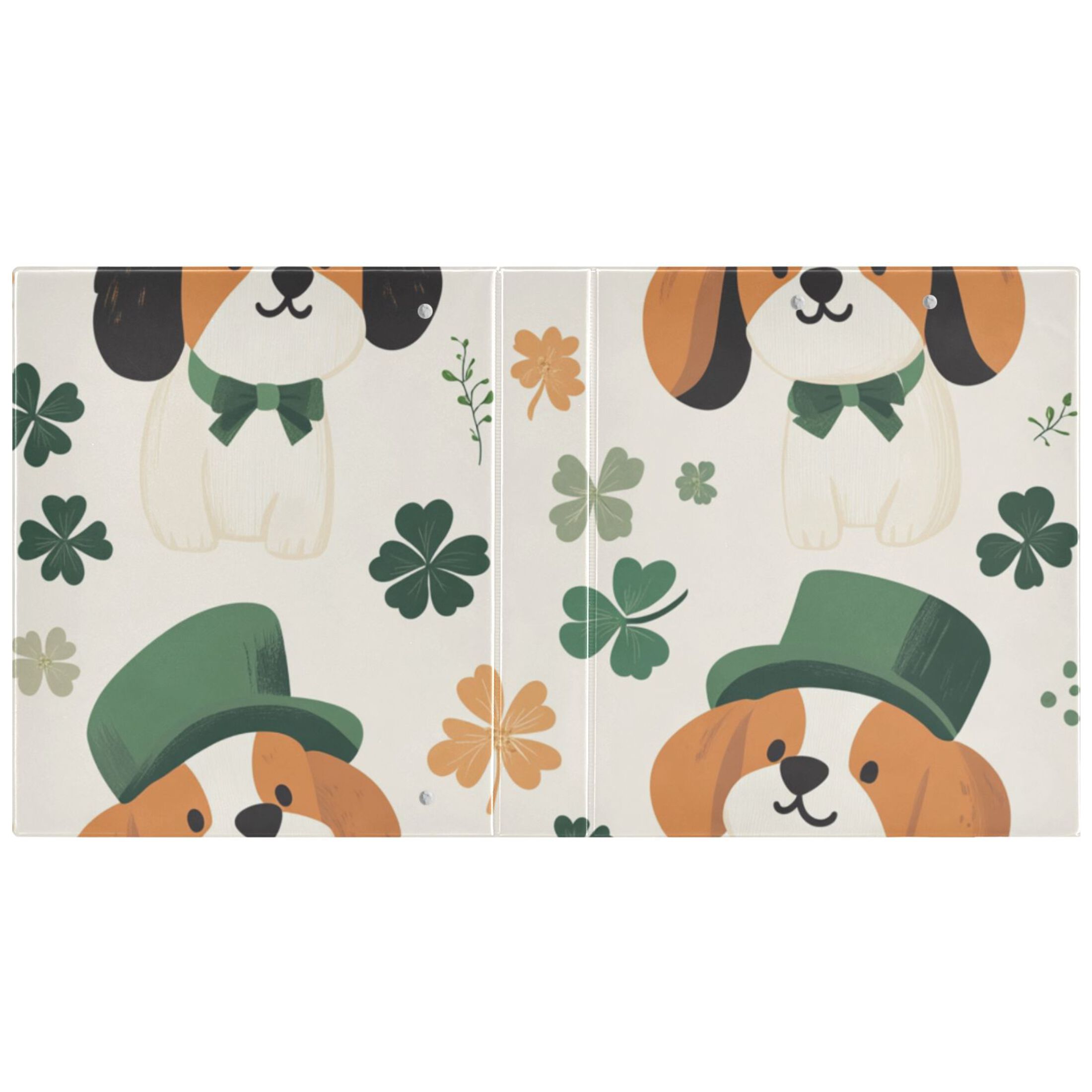 Four Leaf Clover Dogs 3 Ring Binders 1.5 inch Hardcover File Folders with Interior Pockets A4 Size Organizer for School Office Hospital