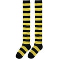 thumbnail image 2 of 1 Pairs Women Striped Thigh High Socks Over Knee Socks Knee High Stockings Leg Warmers Christmas Halloween Socks, 2 of 4