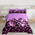 thumbnail image 2 of Feelyou Fashion Bow Ribbon Twin Comforter Sets, Polkadots Cheetah Print Bedding Set, 2pcs, 2 of 8
