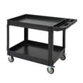 thumbnail image 7 of 2-Shelf Utility Cart - 500 lb Capacity, Rolling Service Cart with 360°Swivel Wheels, Ergonomic Handle for Warehouse, Garage, Manufacturing, Cleaning, Black, 7 of 7