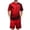 Deep Red, variant on Men Halloween 2 Piece Set Bat Spiderweb Round Neck Funny T Shirts and Ghost Skeleton Bermuda Horror Shorts, M