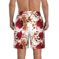 thumbnail image 3 of Kdxio Lilies Flowers Pattern Mens Casual Shorts - Drawstring Summer Beach Sports Shorts for Men, 3 of 9