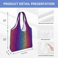 thumbnail image 3 of Vsdgher Leopard Neon Rainbow Gradient Print canvas Tote Bag, Lightweight Cloth Bags, Suitable for shopping, groceries, travel, 3 of 4