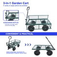 thumbnail image 4 of Sesslife 660lbs Collapsible Wagon, Beach Carts with Big Wheels, Heavy Duty Folding Utility Garden Wagon, Portable Grocery Cart, All Terrain Universal Wheels Wagon Cart, Green, 4 of 13