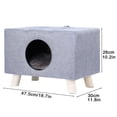 thumbnail image 2 of Cat House for Indoor Cats - Wood Pet House Cat Cave with Mat, Cat Condo, Cat Stool, Pet Bed, Cube House for Cats and Small Dogs ﻿, 2 of 9