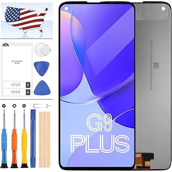 LCD Screen for Motorola Moto G9 Plus Screen Replacement XT2087 XT2087-1 XT2087-2 LCD Display Digitizer Touch Full Assembly Glass Repair Parts with Tools Black