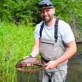thumbnail image 1 of Fishing Landing Net with Elastic Lanyard Fly Fishing Net Fishing Catch and Release Net, 1 of 5