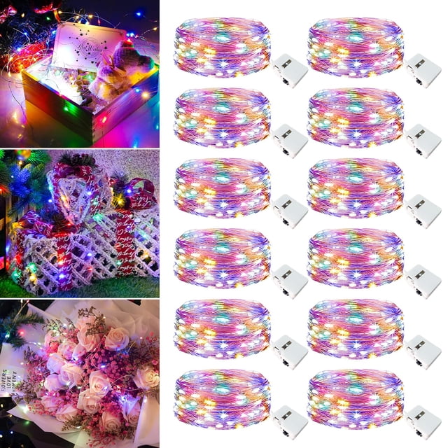 Fairdeer, 20 luces LED Fairdeer, 7 pies, funciona con pilas, paquete de 12 unidades