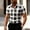 #358-White, variant on Men Blue Black Plaid Short Sleeve Shirt Lapel Collar Slim Fit Casual Daily Streetwear Button Down Tops Gifts for Father