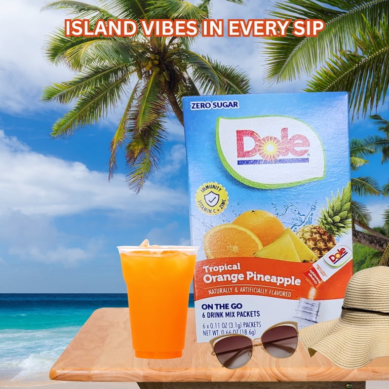 Dole Zero Sugar Tropical Orange Pineapple Powdered Drink Mix 2pk