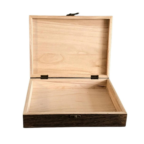 Vintage Box Storage Keepsake Wood Box with Locking Clasp Memory