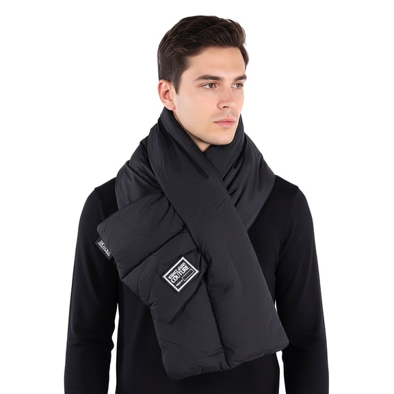 Versace Jeans Couture Signature Black Puffer Mens Scarf for Mens