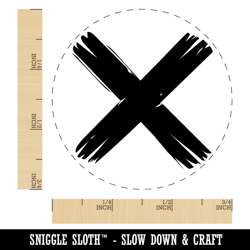 X Marks the Spot Treasure Map Self-Inking Rubber Stamp Ink Stamper - Brown Ink - Small 3/4 Inch