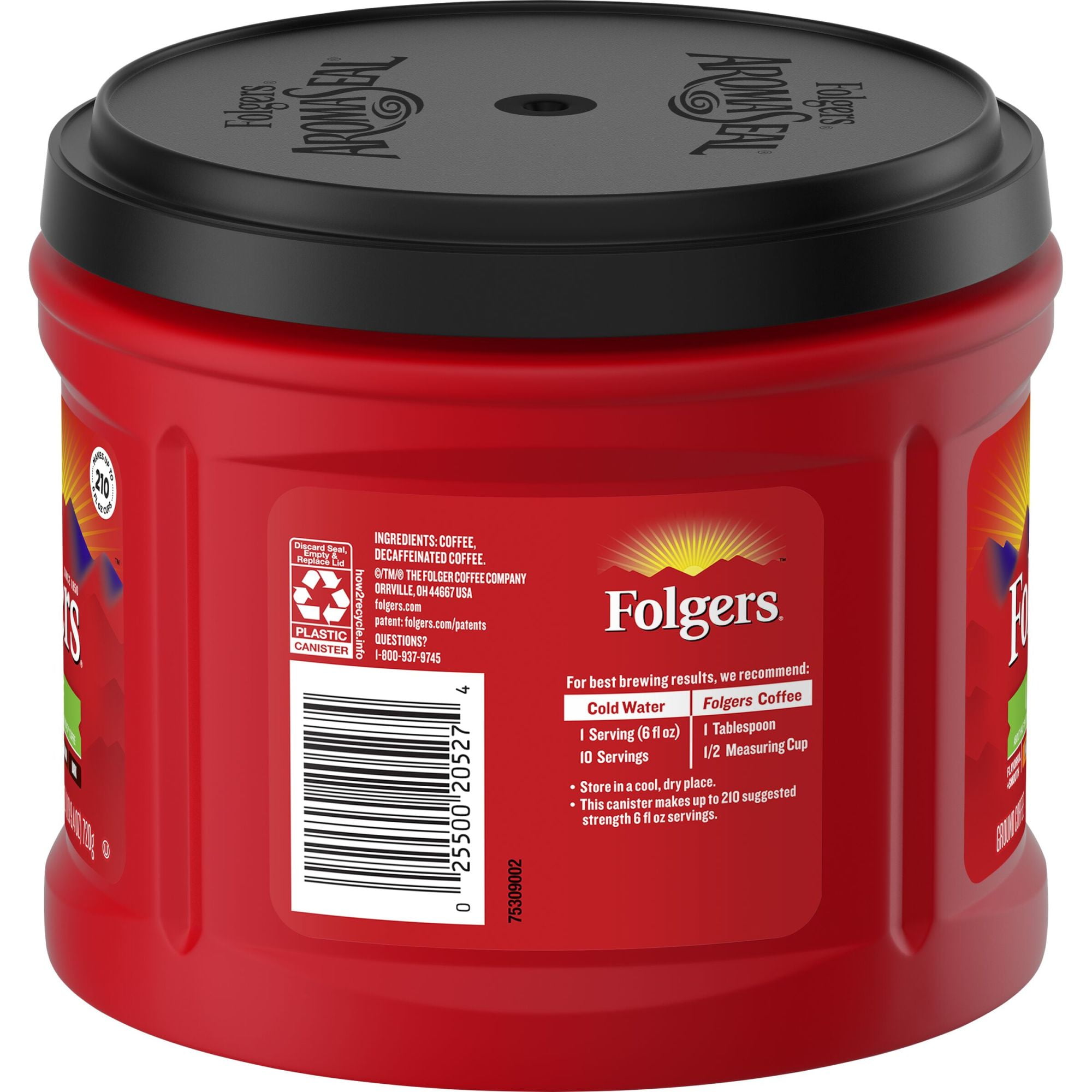 Folgers half caff k cups top